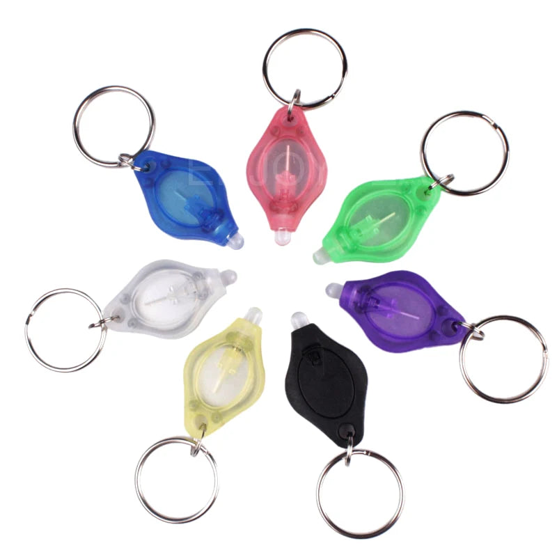 5 Pack Rainbow Mini LED Portable Light Keychain