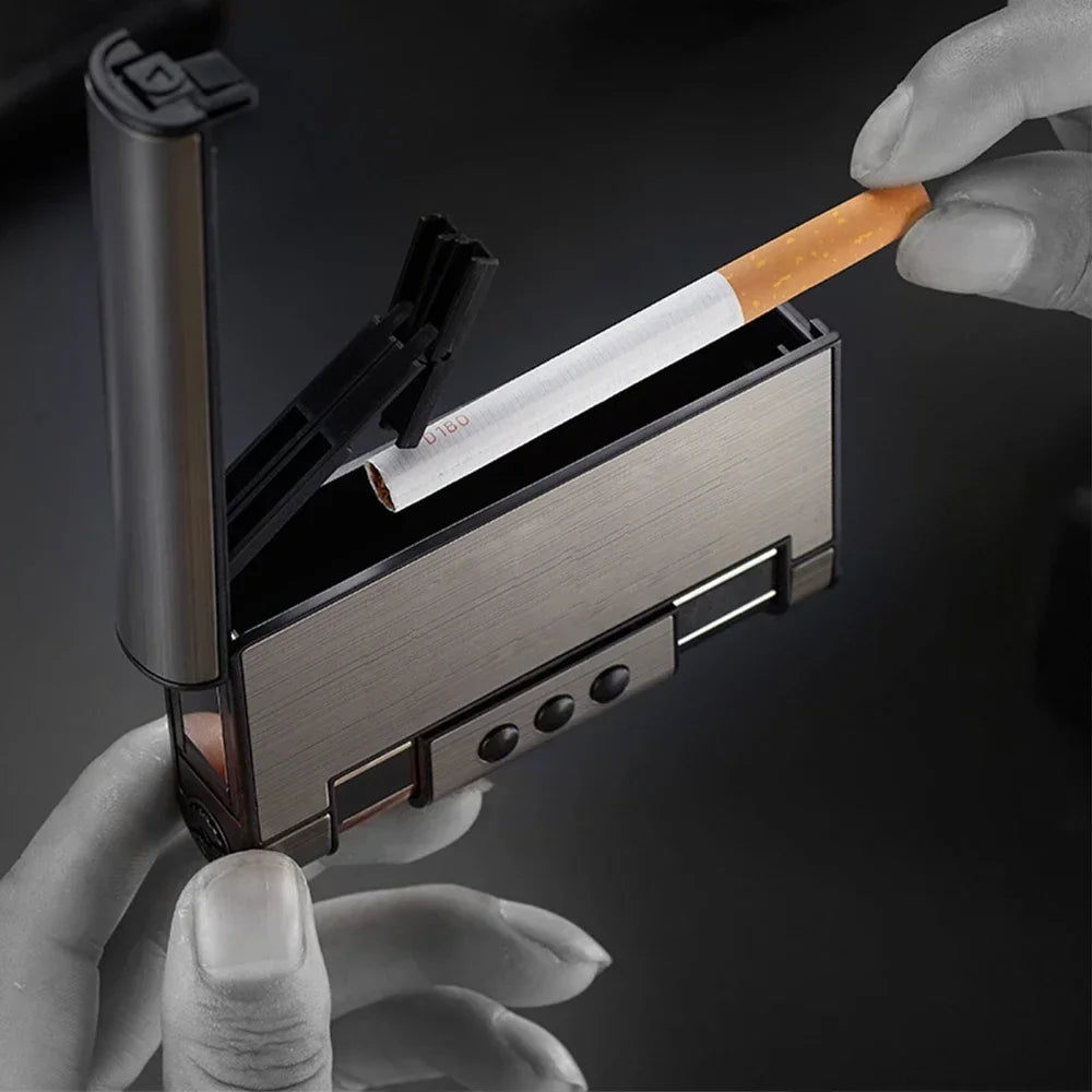 2 In 1 Automatic Cigarette Case with Lighter
