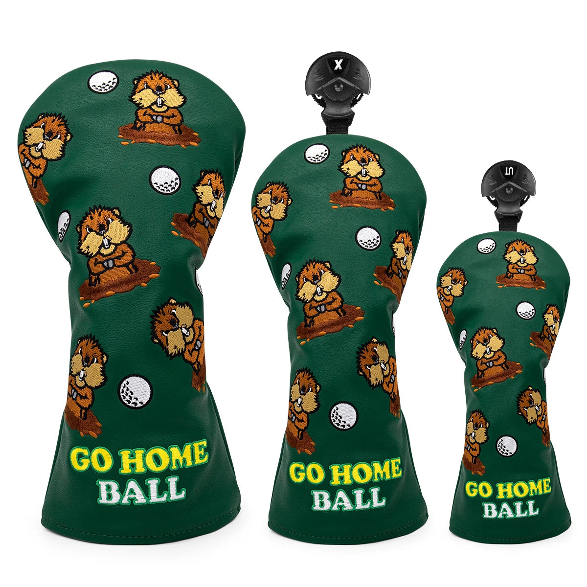 Green Leather Groundhog Golf Headcovers