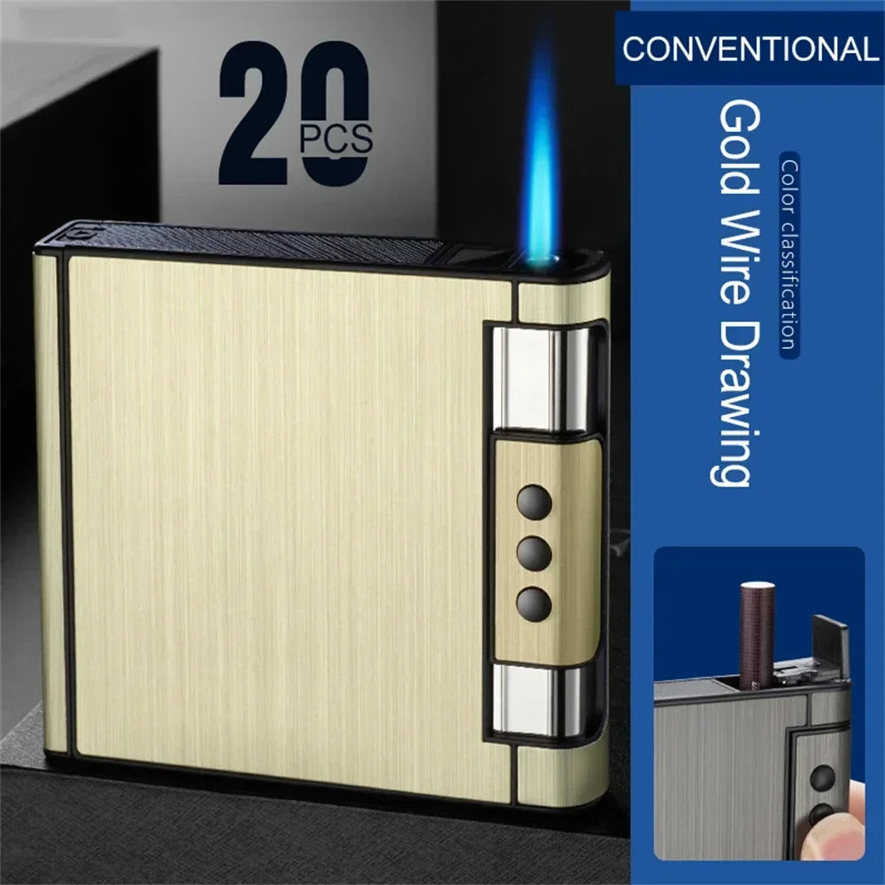 2 In 1 Automatic Cigarette Case with Lighter
