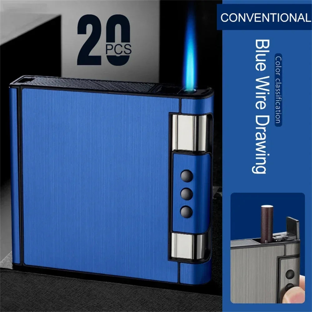 2 In 1 Automatic Cigarette Case with Lighter