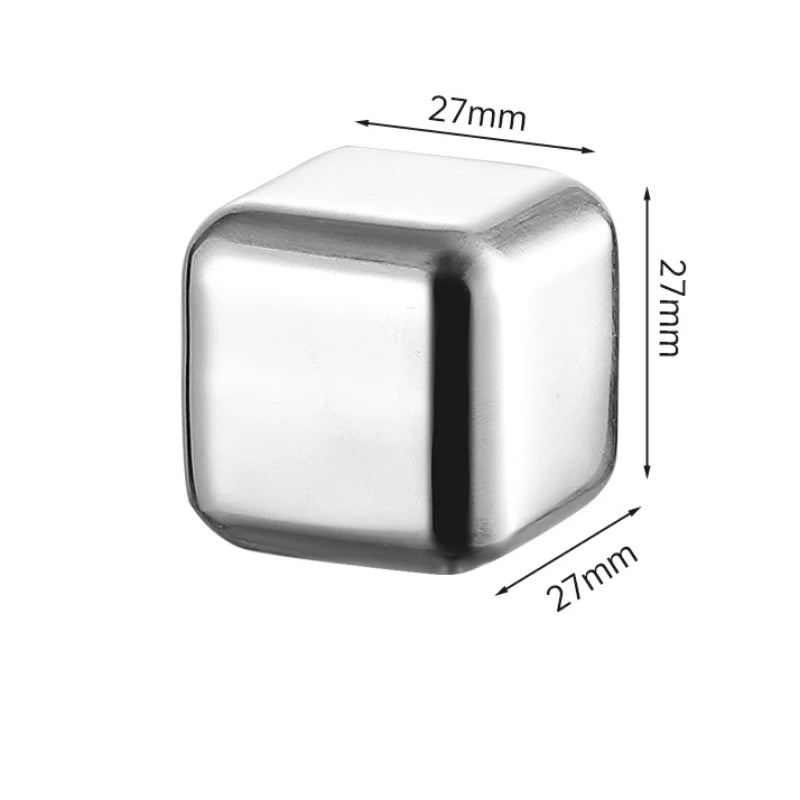 4/6/8pcs Reusable Stainless Steel Ice Cubes