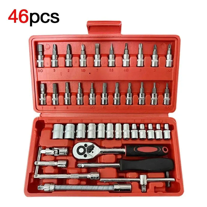 46 Pcs Ratchet Socket Set