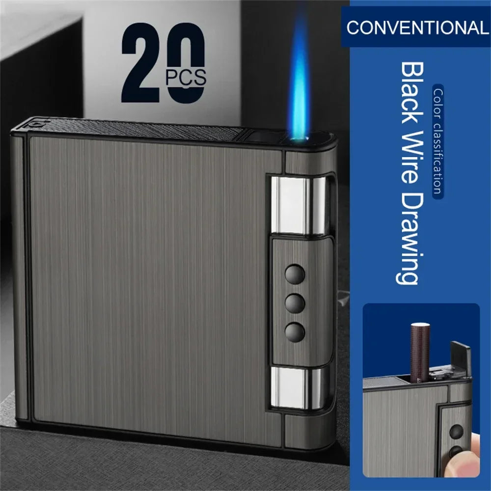 2 In 1 Automatic Cigarette Case with Lighter