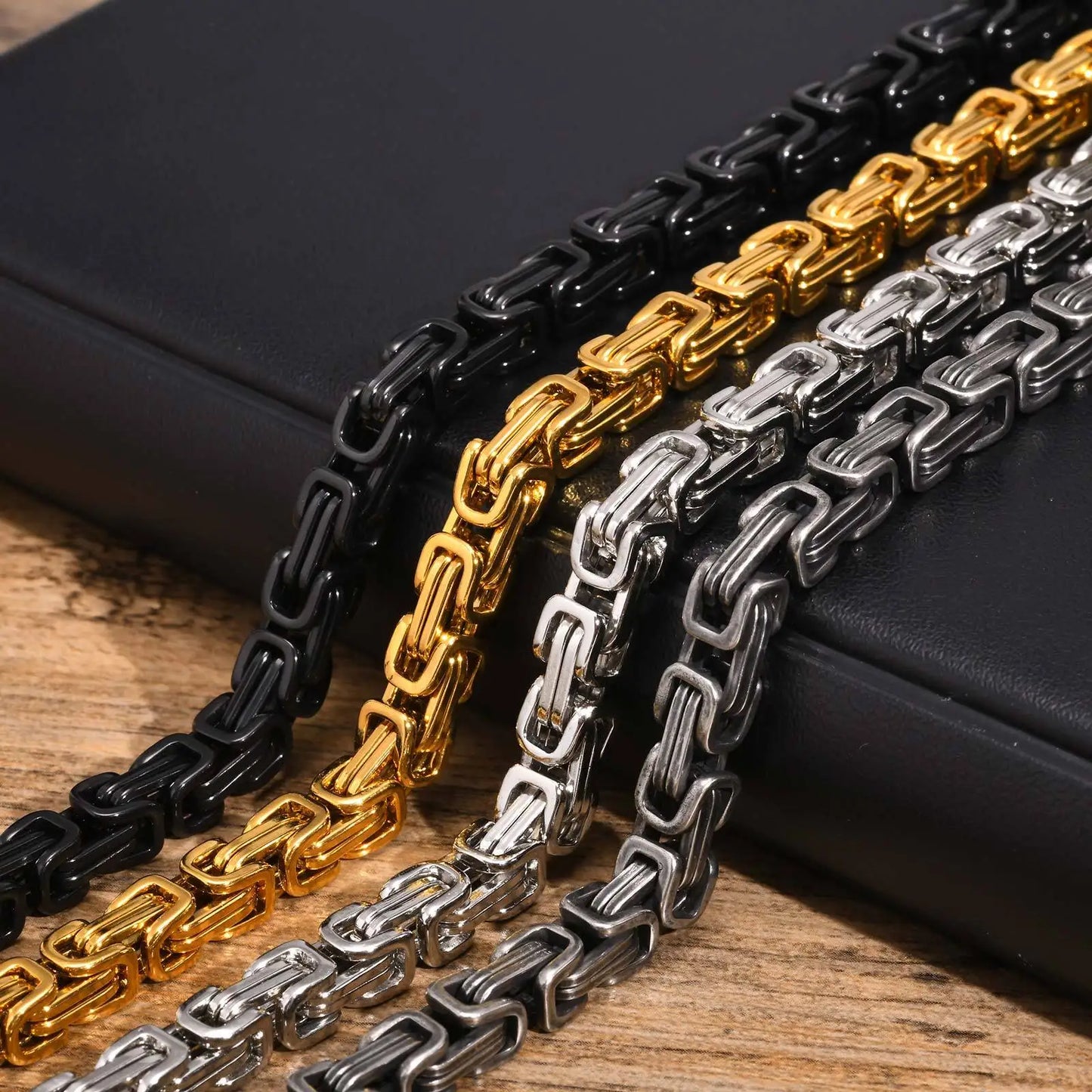 Vnox Oxidized Stainless Steel Bracelet