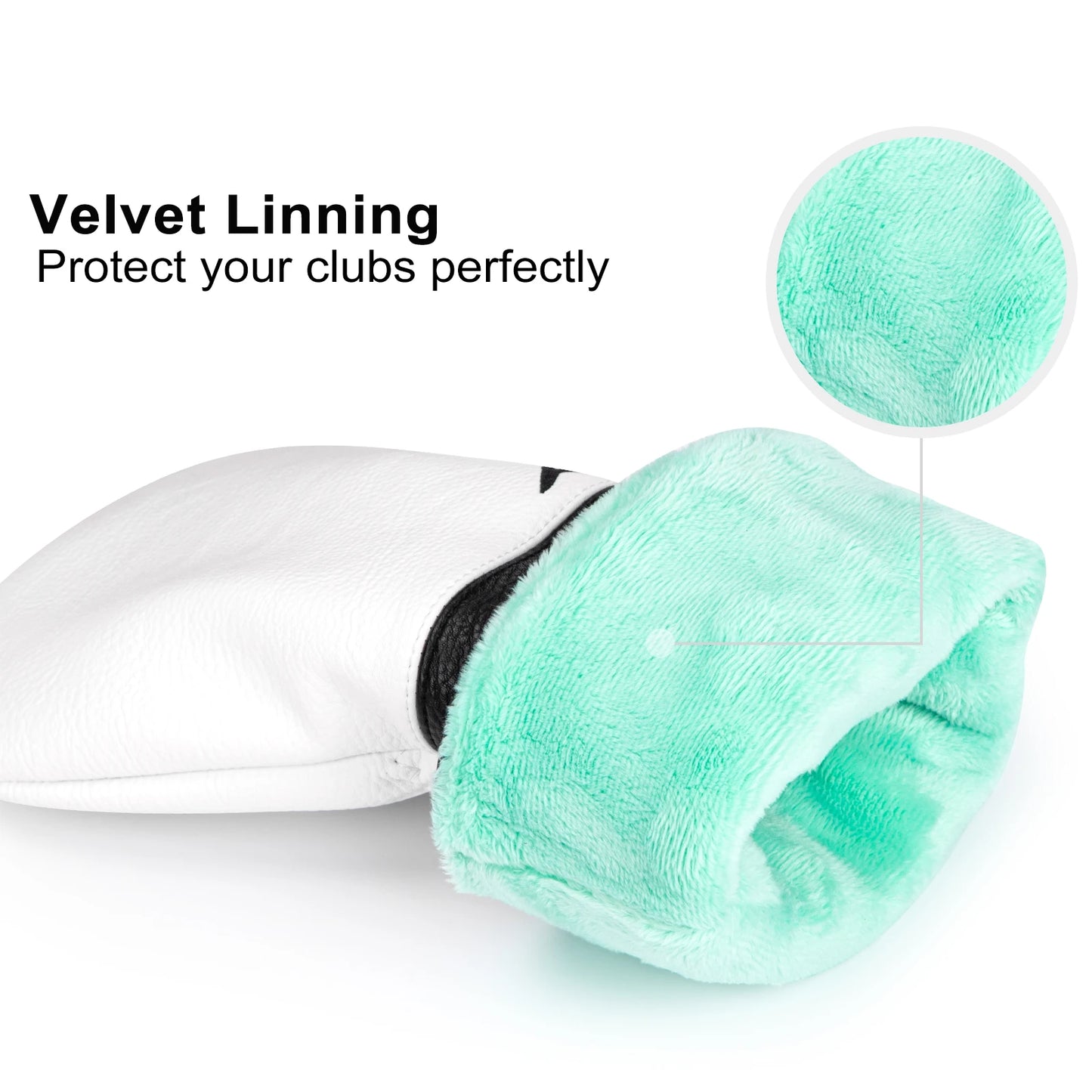 White Premium Leather Birdie Golf Headcovers