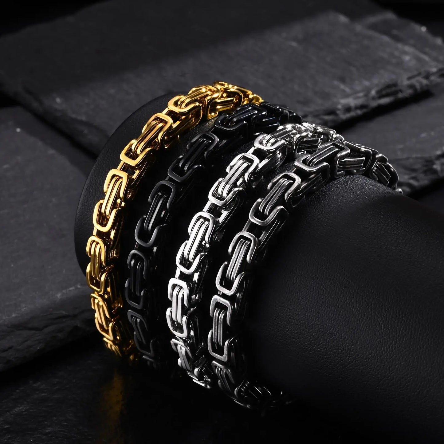 Vnox Oxidized Stainless Steel Bracelet