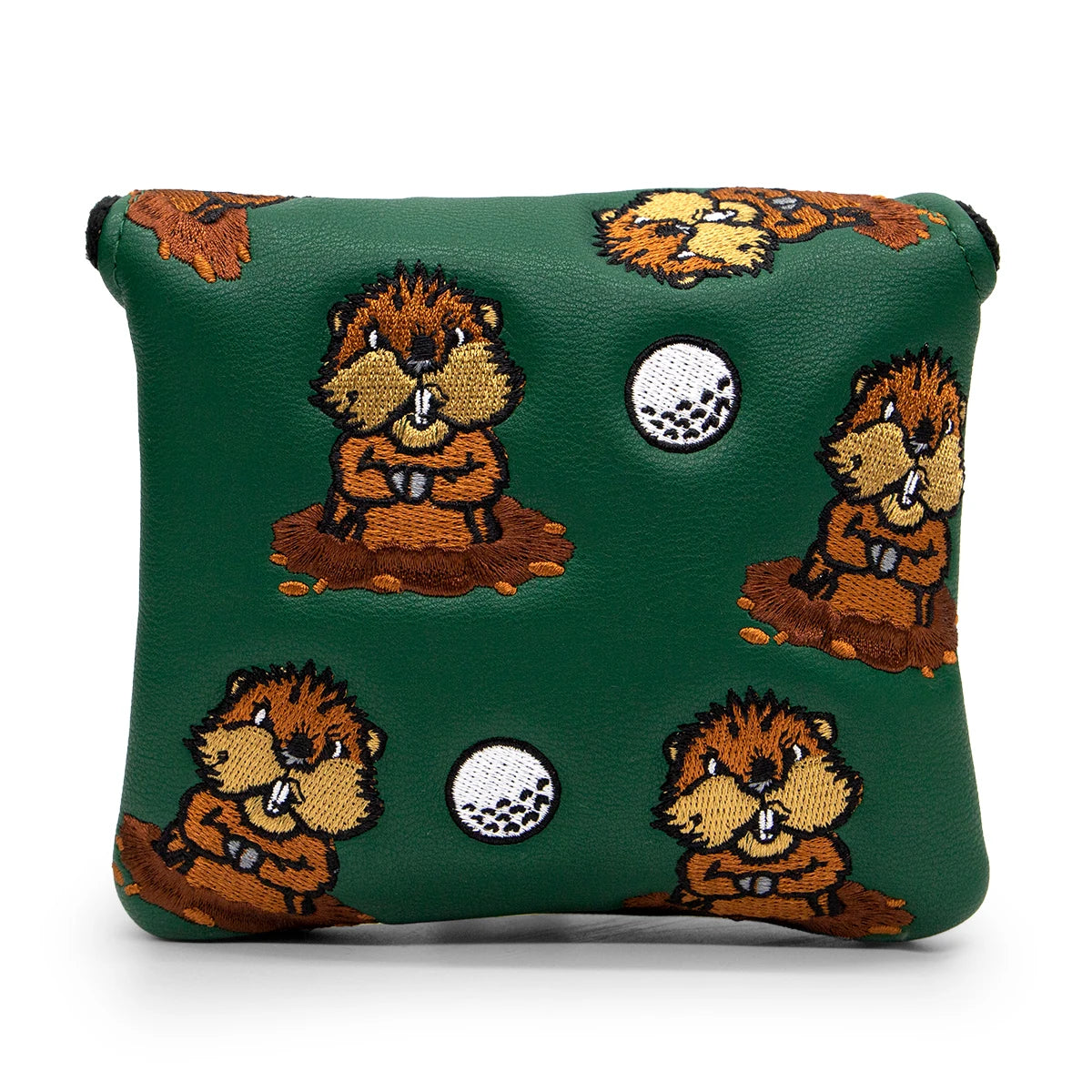 Green Leather Groundhog Golf Headcovers