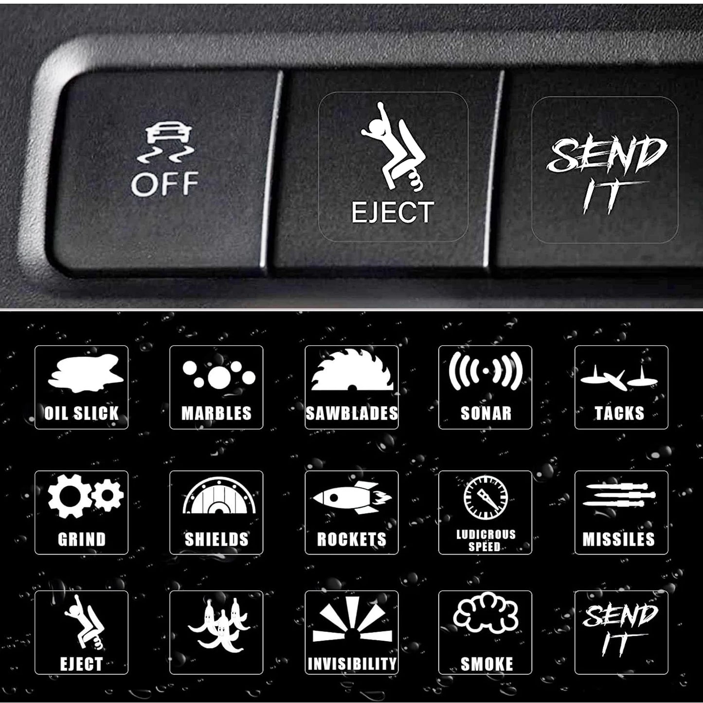 15 Set Car Dashboard Decals