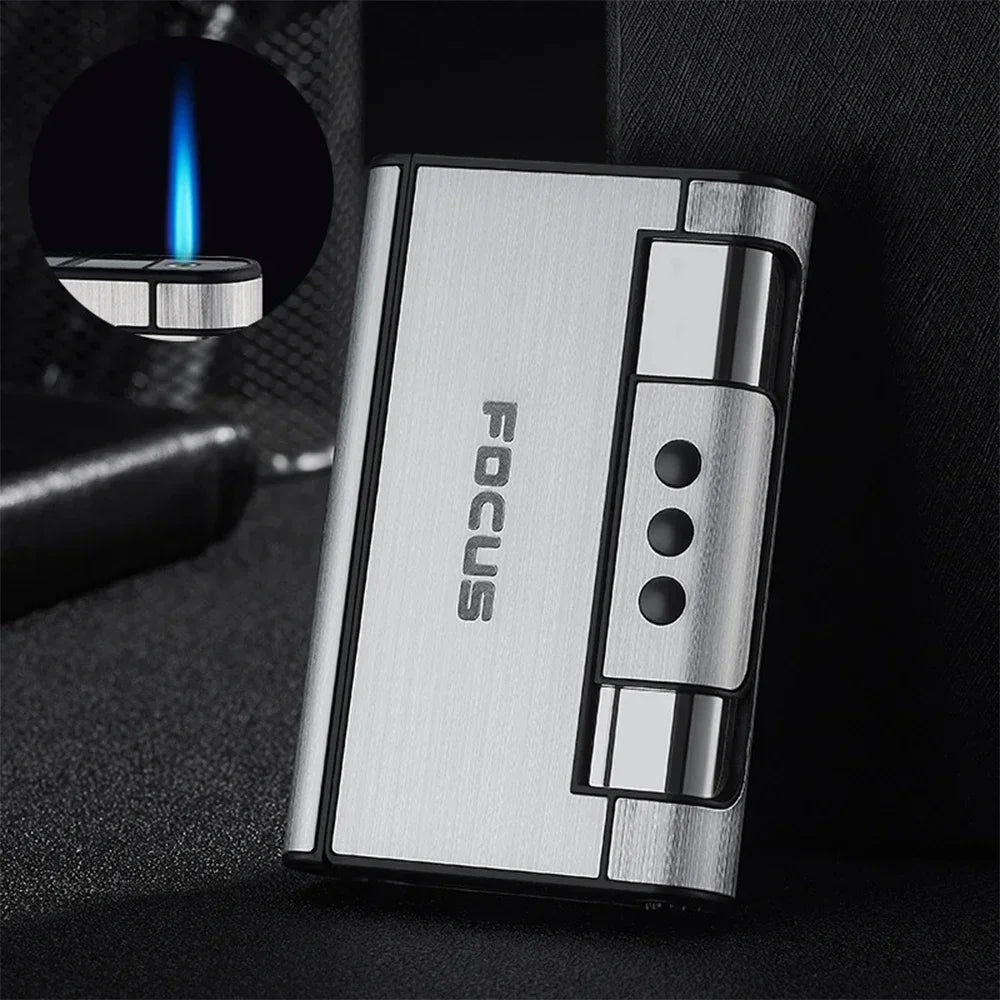2 In 1 Automatic Cigarette Case with Lighter