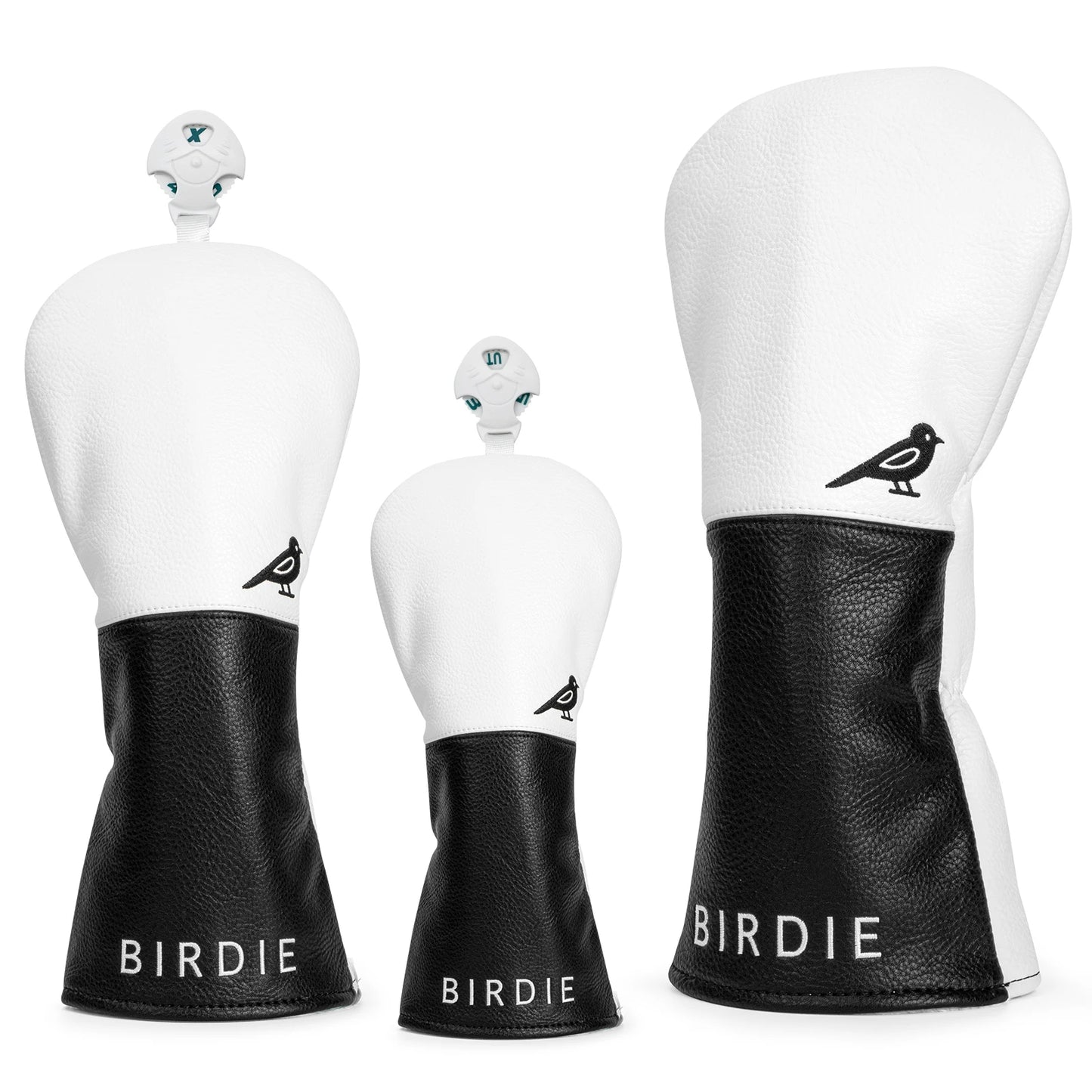 White Premium Leather Birdie Golf Headcovers