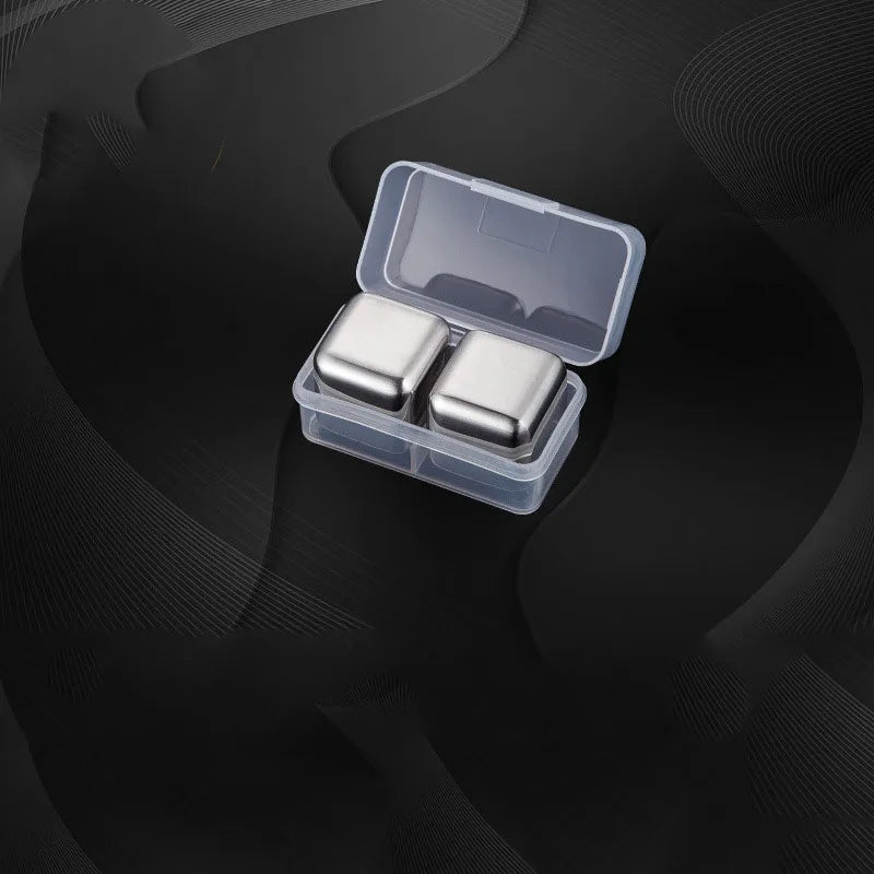 4/6/8pcs Reusable Stainless Steel Ice Cubes