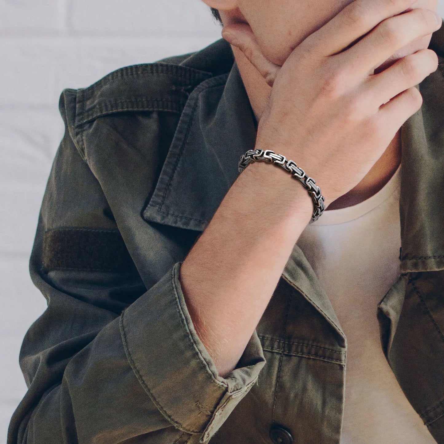Vnox Oxidized Stainless Steel Bracelet