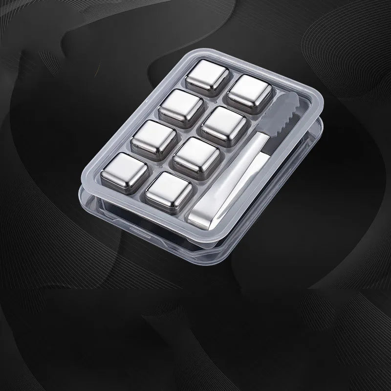 4/6/8pcs Reusable Stainless Steel Ice Cubes