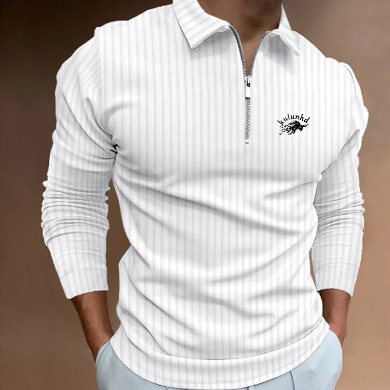 Long Sleeve Zipper Polo Shirt