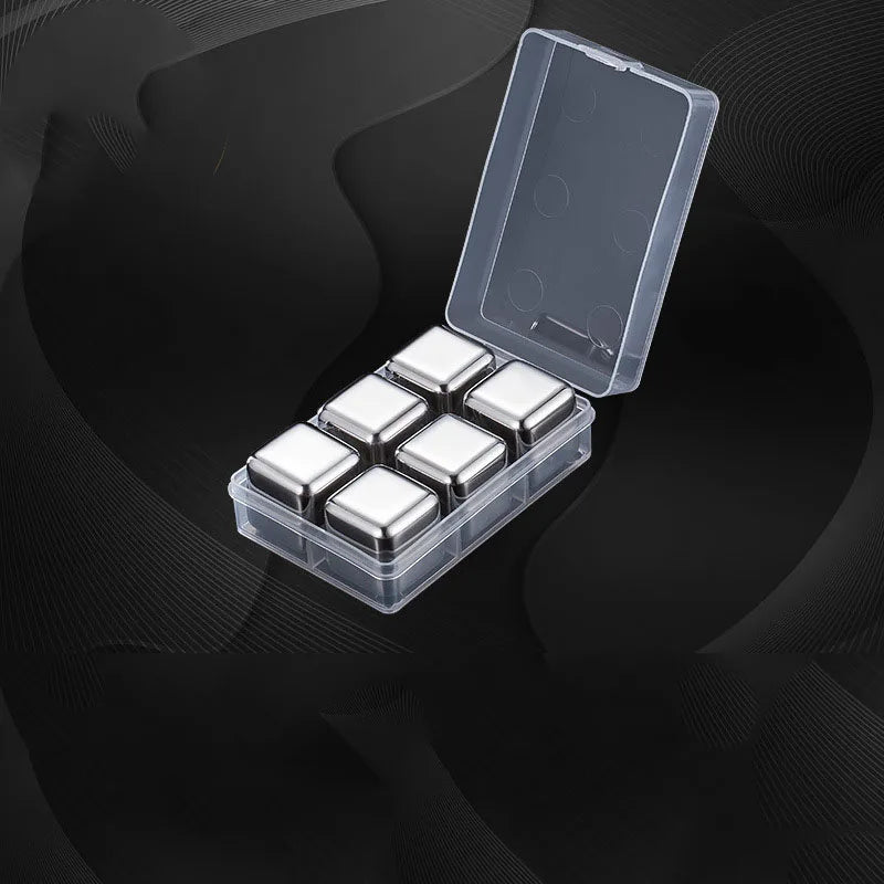 4/6/8pcs Reusable Stainless Steel Ice Cubes