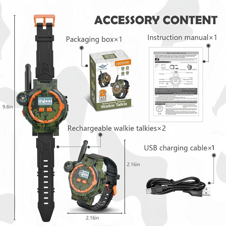 Rechargeable Walkie Talkies Watches For Kids