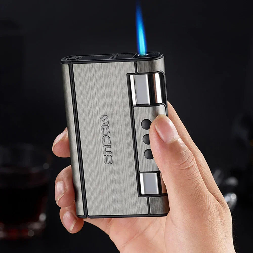 2 In 1 Automatic Cigarette Case with Lighter