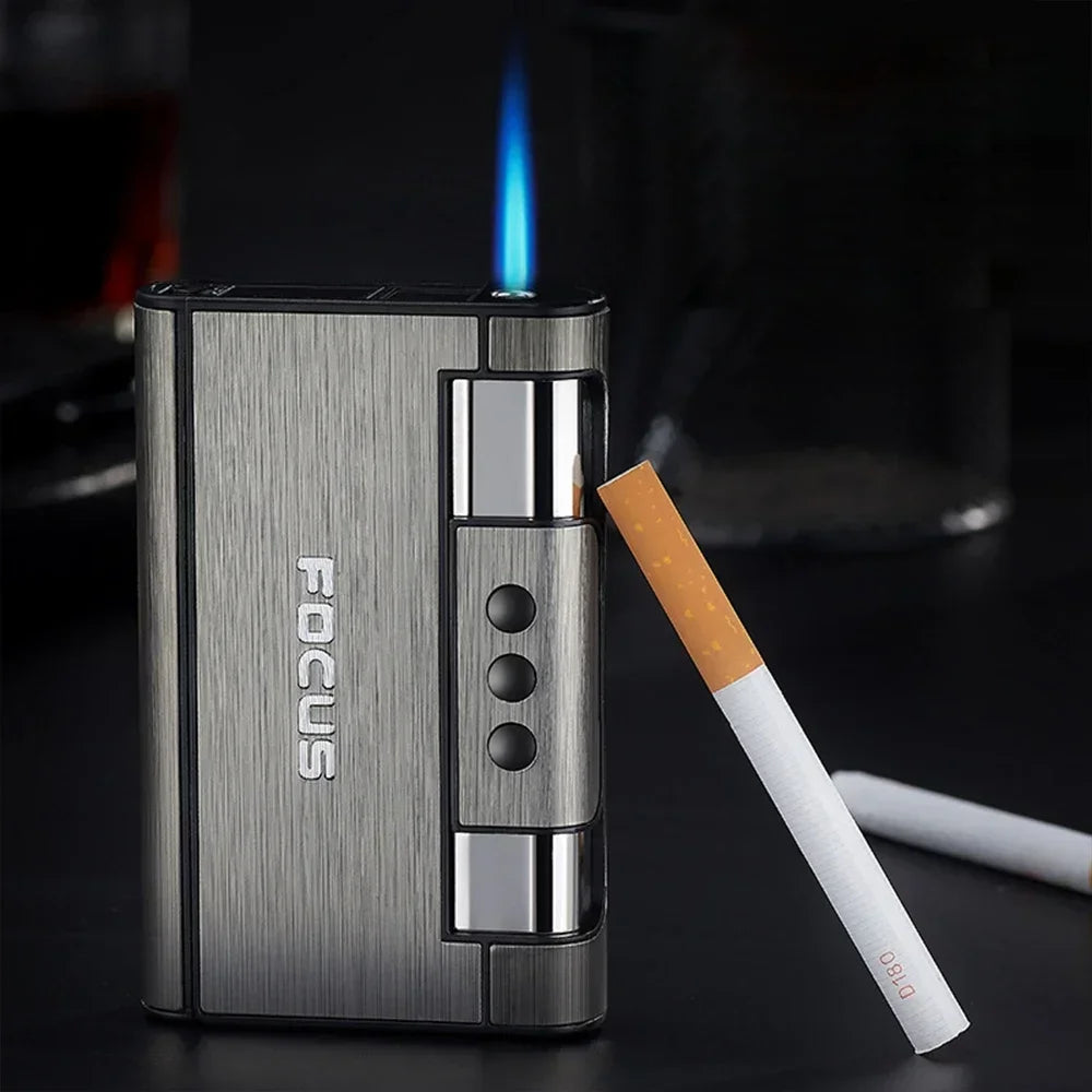 2 In 1 Automatic Cigarette Case with Lighter
