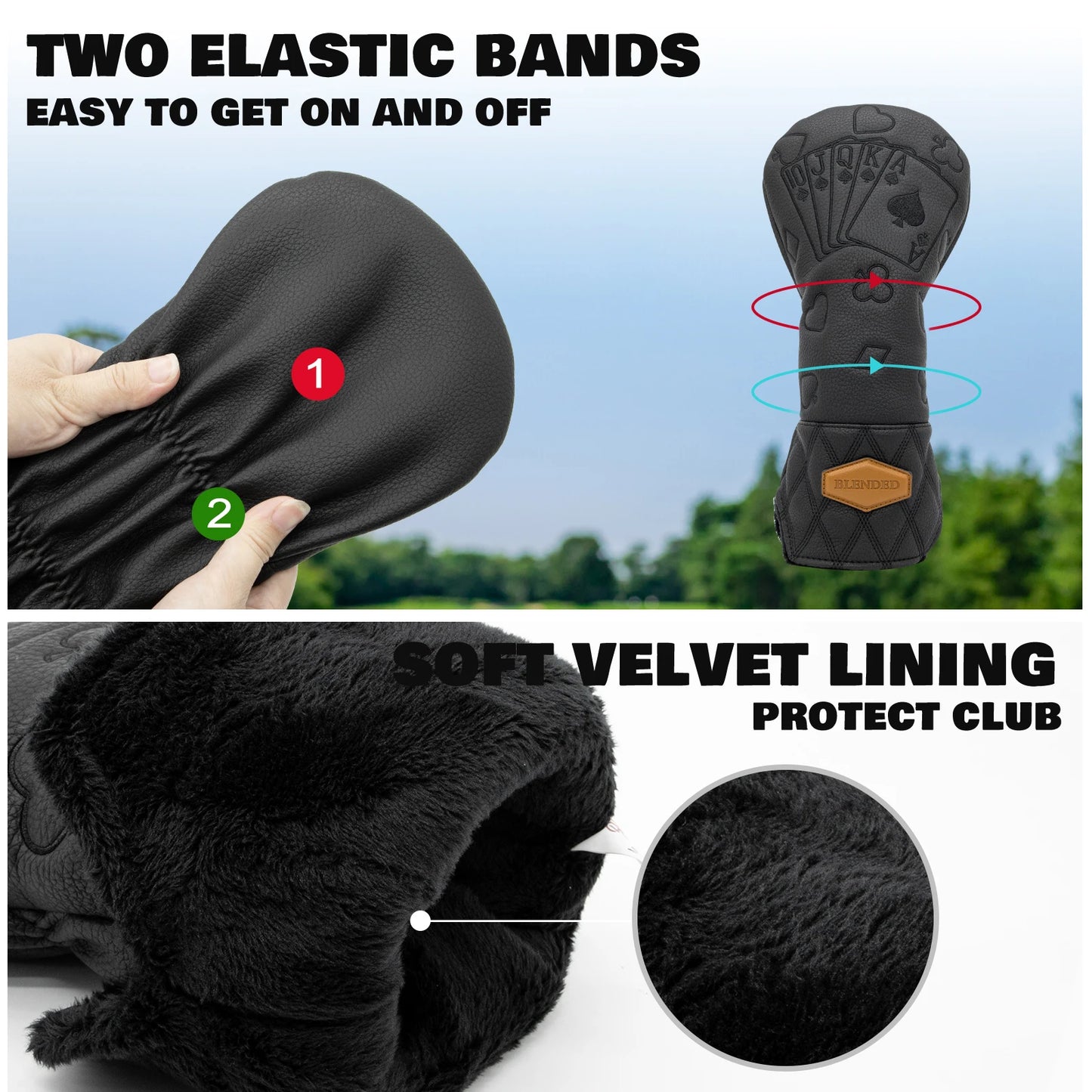 Black Lucky Poker Design Headcovers
