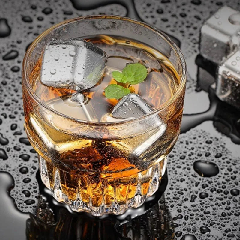4/6/8pcs Reusable Stainless Steel Ice Cubes
