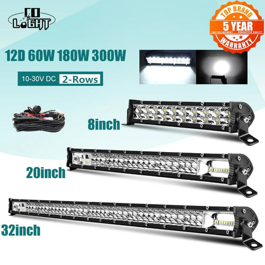 Super Slim 12D 8" 20" 32" LED Light Bar