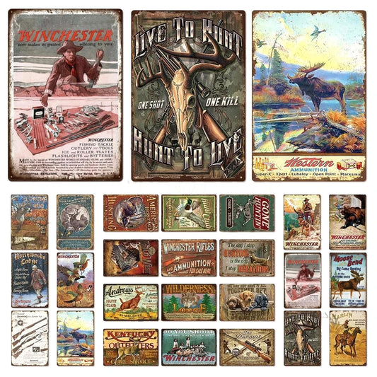 Vintage Style Hunting Decor Signs