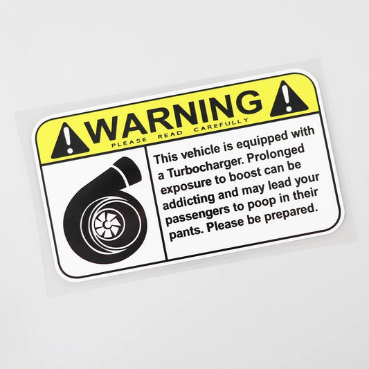 Turbo Warning Funny Sticker