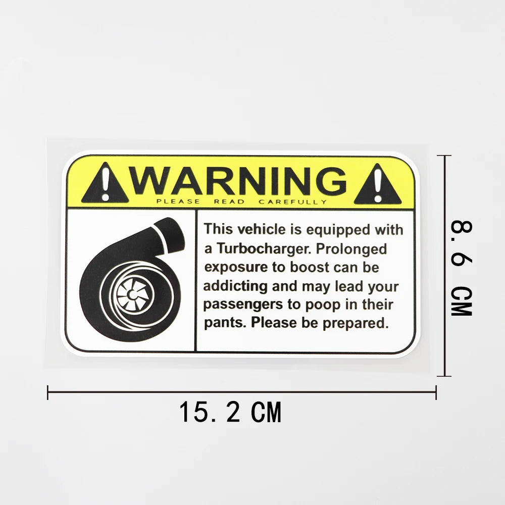 Turbo Warning Funny Sticker