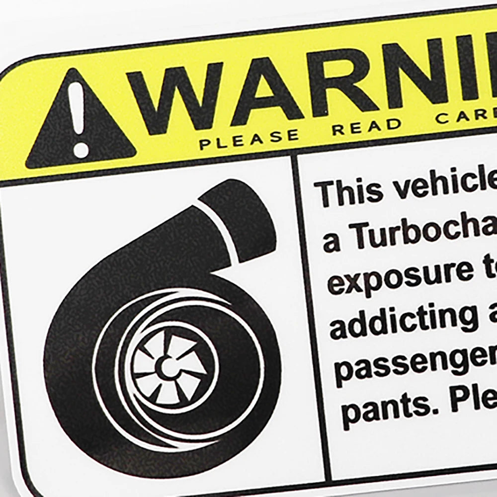 Turbo Warning Funny Sticker