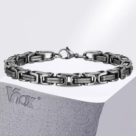 Vnox Oxidized Stainless Steel Bracelet