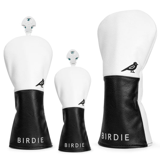 White Premium Leather Birdie Golf Headcovers