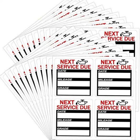 Oil Change Stickers