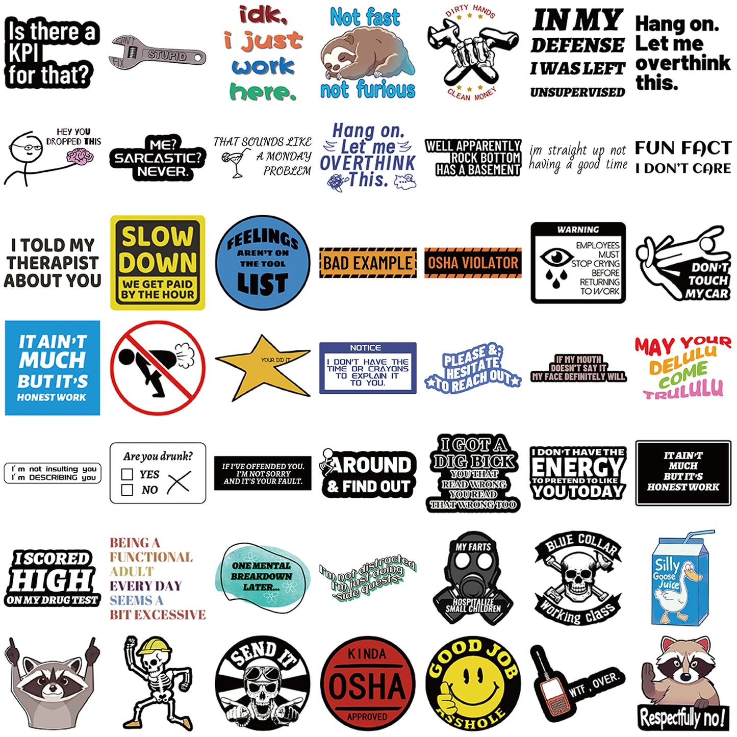 50PCS Funny Stickers for Adults