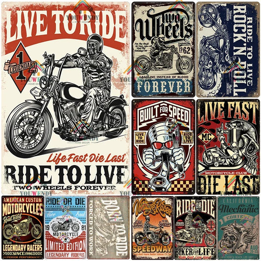 Motorcycle Retro Metal Man Cave Decor