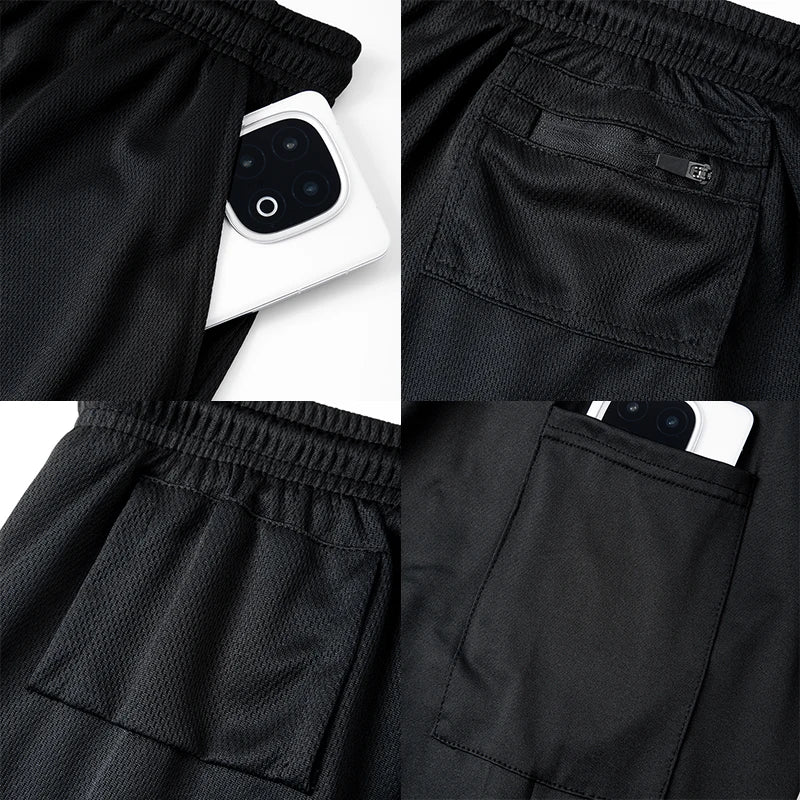 Mens 2 in 1 Running Workout Pants With Phone Pocket